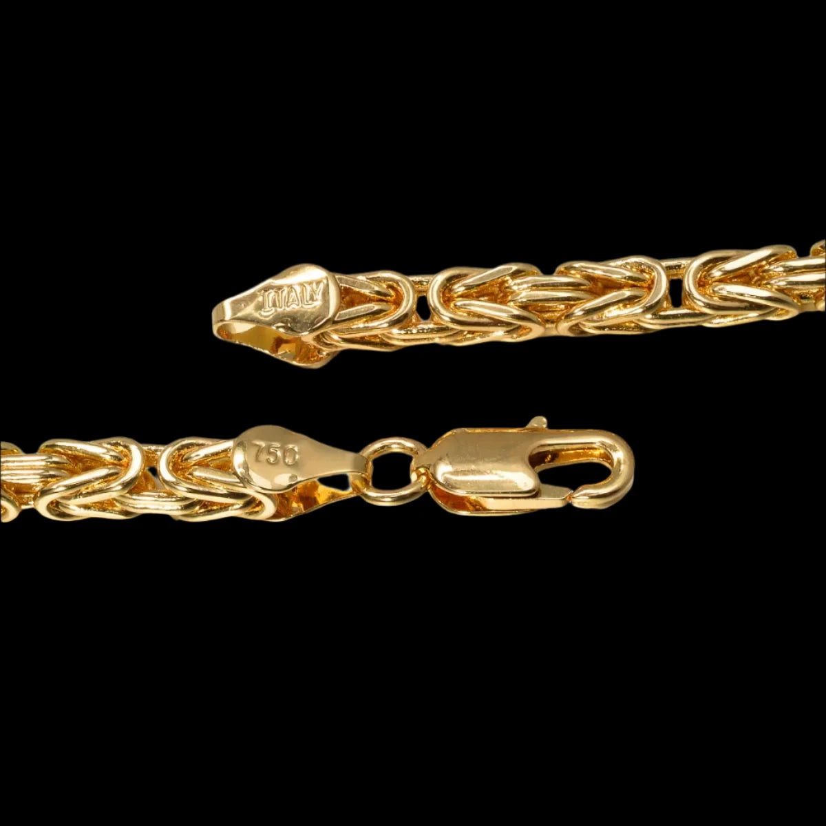 Byzantine Chain with Cubic Zirconia Stones - Yellow Gold