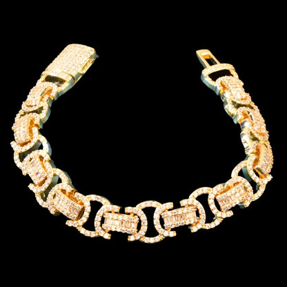 13mm Iced Out Byzantine Bracelet