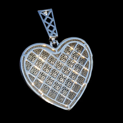 Jumbo Heart Pendant - White Gold