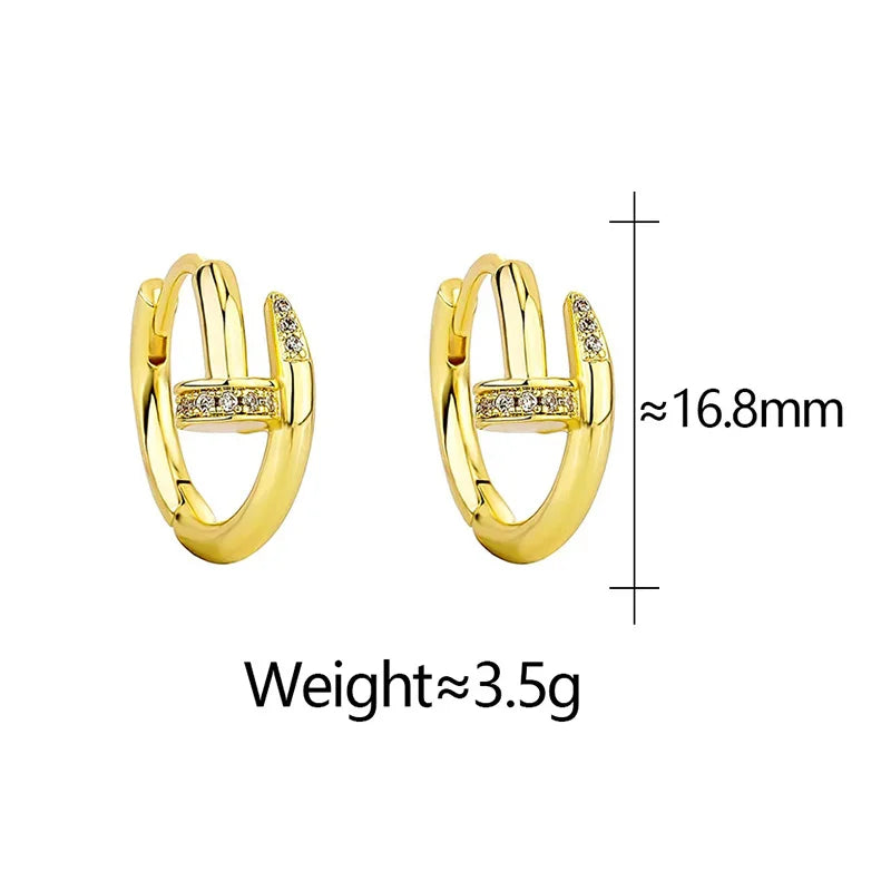 S925 Nail Hoop Earrings