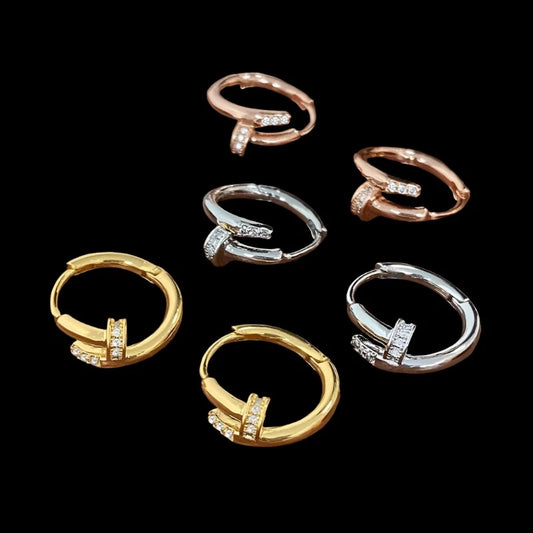 S925 Nail Hoop Earrings