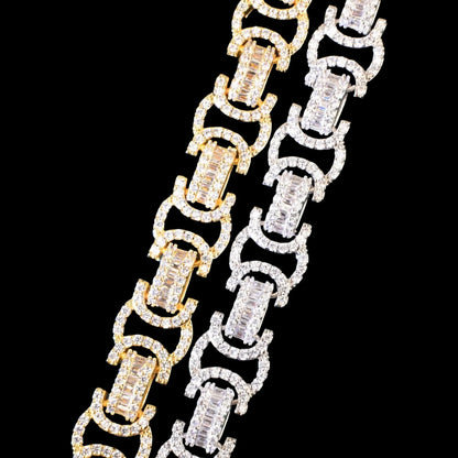 13mm Iced Out Byzantine Bracelet