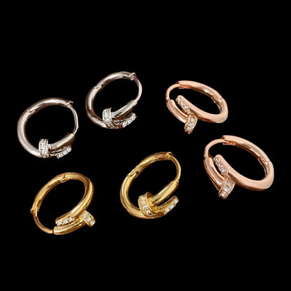 S925 Nail Hoop Earrings