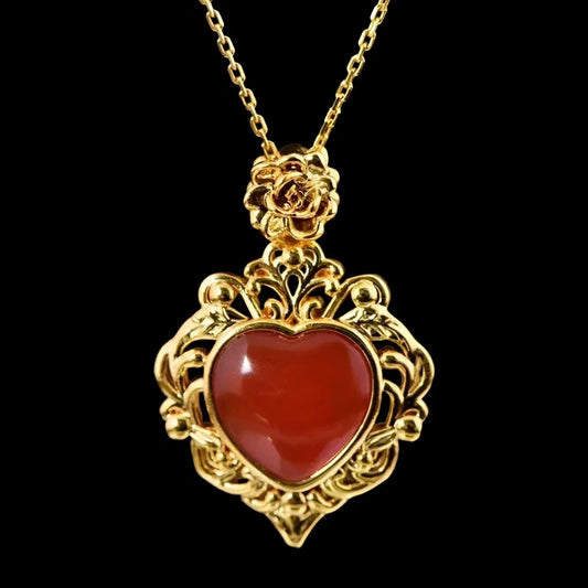 Victorian Heart Pendant - 18K Yellow Gold